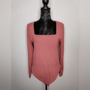 Old Navy Pink Long Sleeve Fitted Blouse